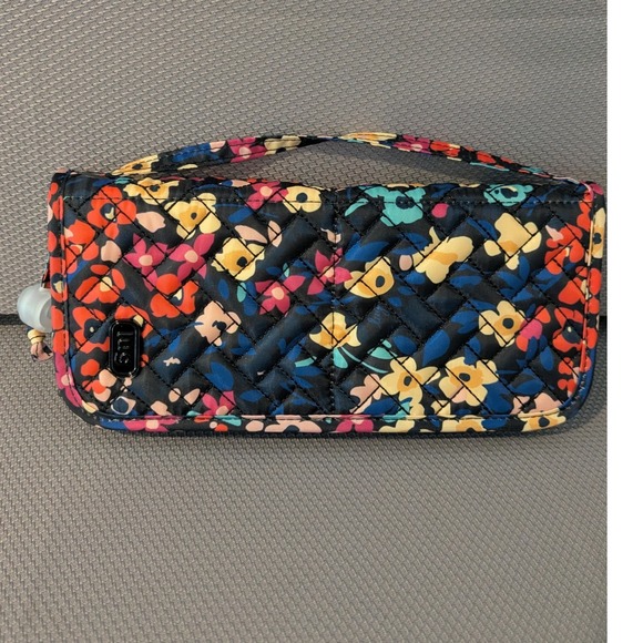 lug Other - Lug Sleeper Cosmetic Brush Organizer Travel Case Quilted Floral Black Multicolor